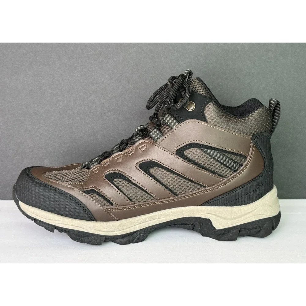 Eddie Bauer Men's Size 8.5 Graham Brown Leather Waterproof Hiking Boots EUC